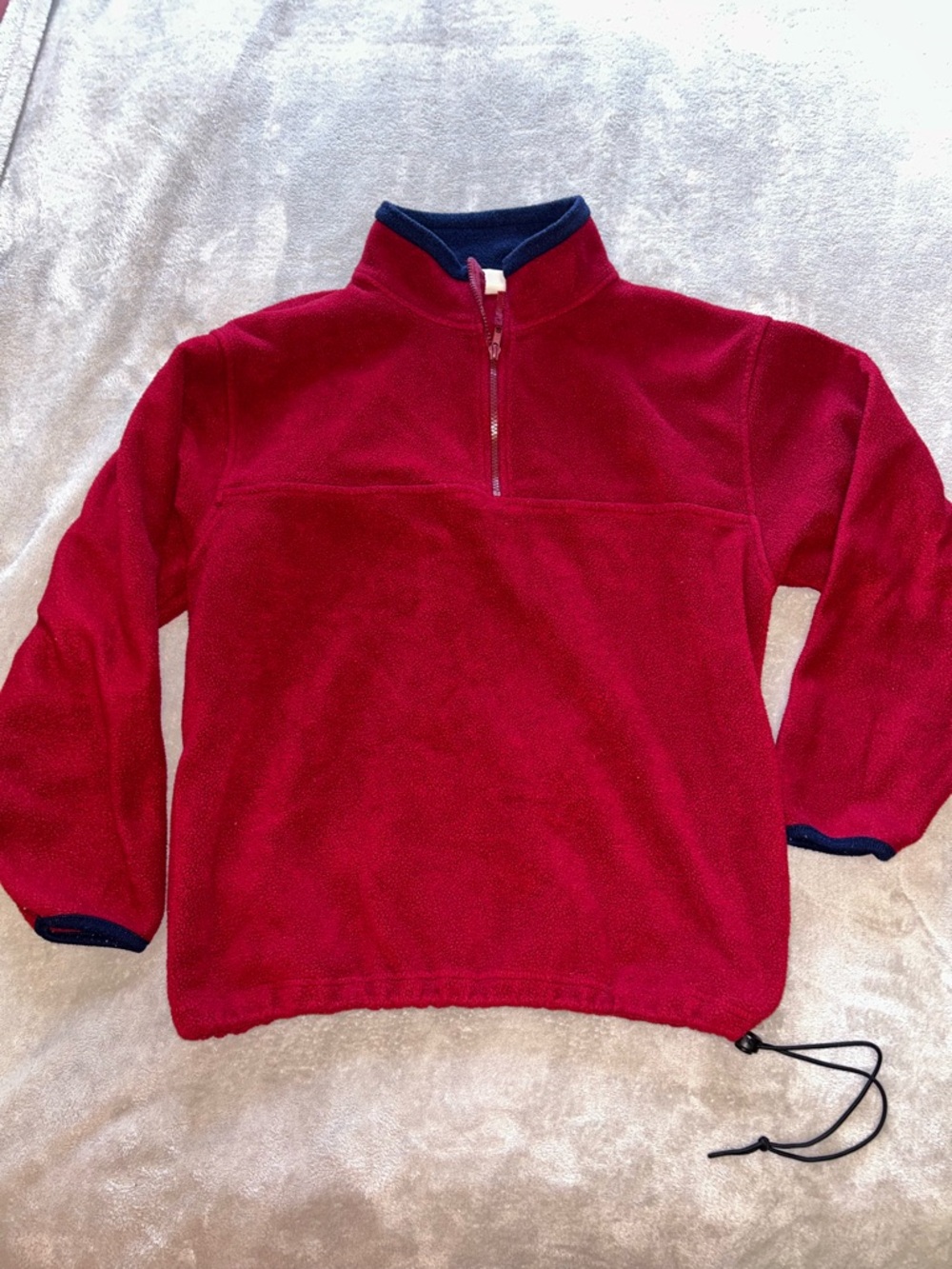 Northcrest unisex Half-Zip Fleece Pullover - Red with Navy Trim